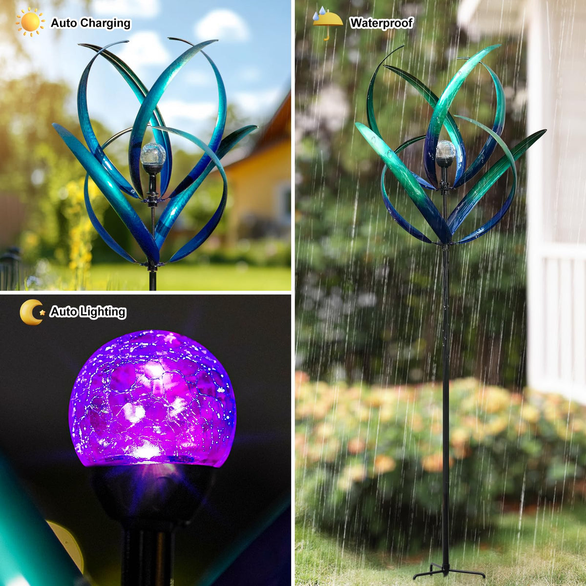 Lariander wind spinner two-layer blades boosts visual impact in breeze