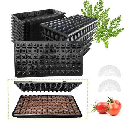 LARNORJE 72-cell seed starter trays kit for organized germination and easy transplanting