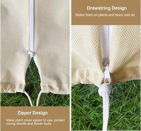 LARNORJE breathable plant cover allows air and light while guarding against frost.