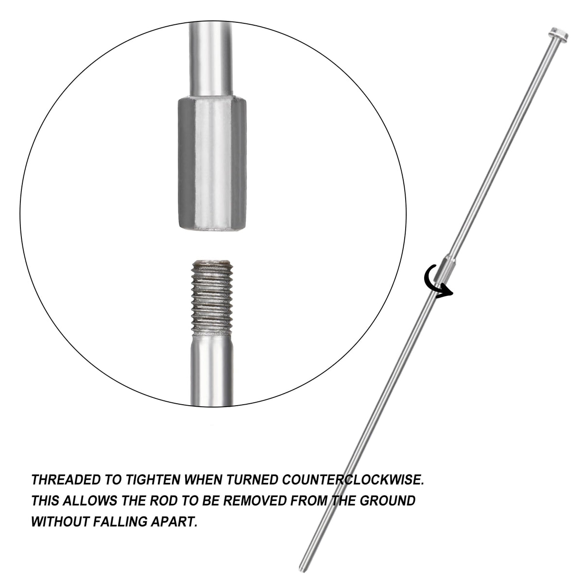 LARNORJE ground anchor with included drive rod for installation