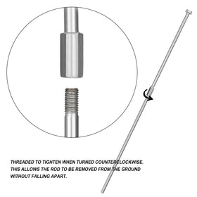 LARNORJE ground anchor with included drive rod for installation