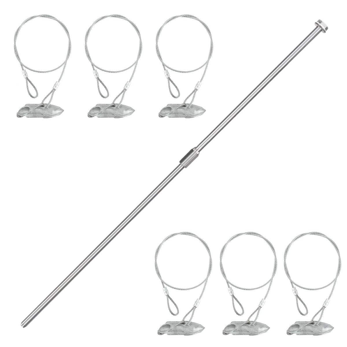 LARNORJE ground earth anchors six-pack ready to secure outdoor equipment