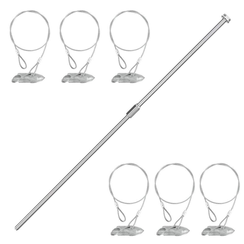 LARNORJE ground earth anchors six-pack ready to secure outdoor equipment