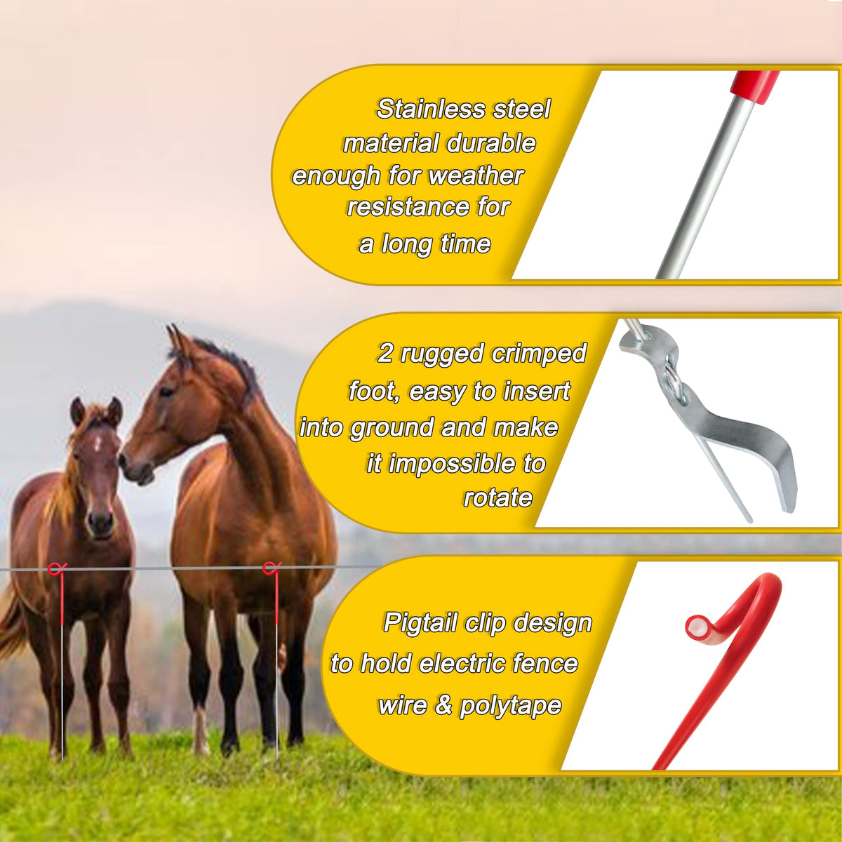 LARNORJE pig tail post 20-pack shows portable, budget-friendly fencing solution