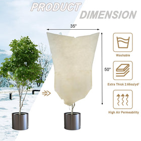 LARNORJE plant protector bag with zipper and drawstring secures delicate buds easily.