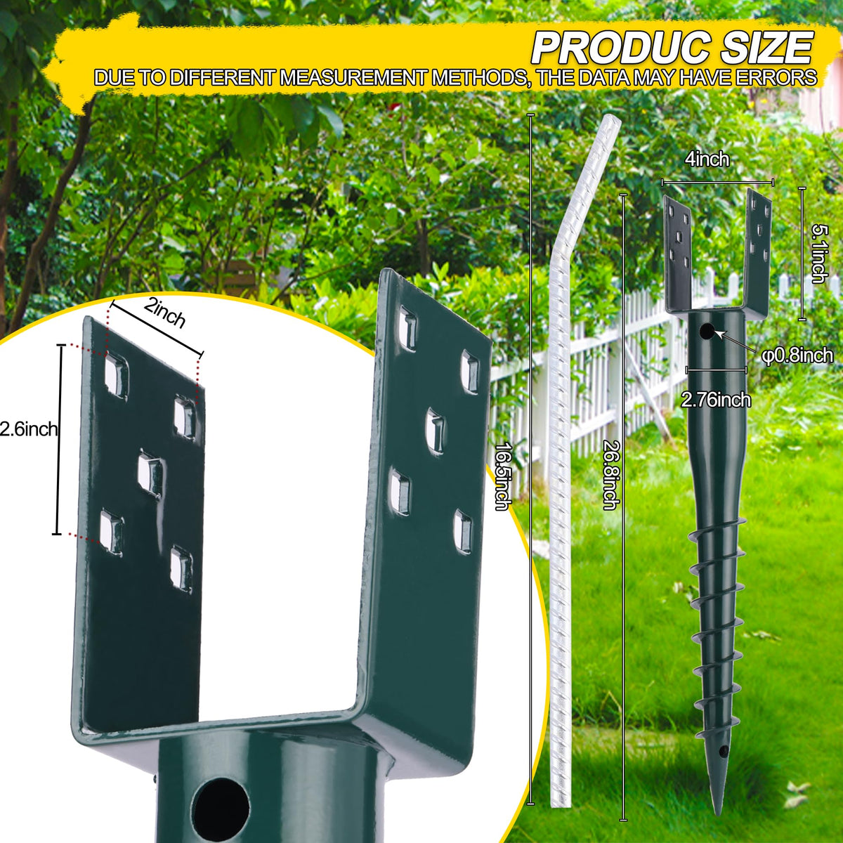 LARNORJE u-shaped post anchor fits 4x4 posts for quick setup