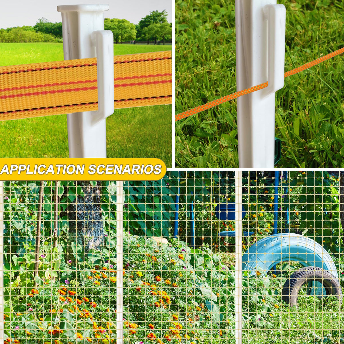 LARNORJE compatible with steel wire, aluminum wire, polywire, or polytape.