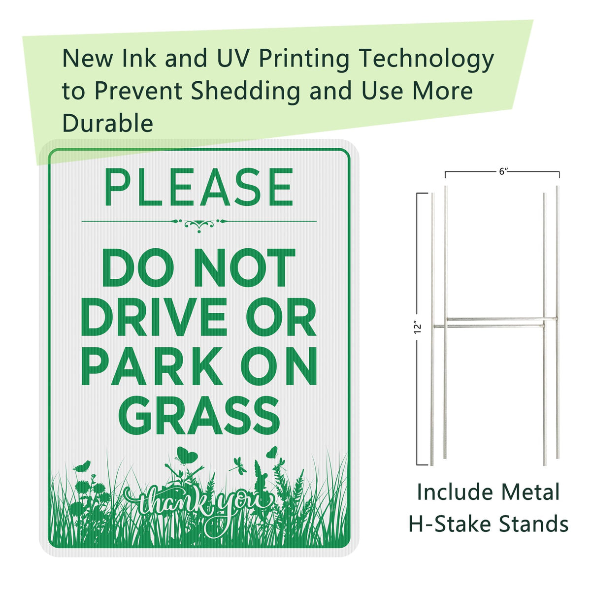 LARREEDE 6x12 inch metal H-stakes provide sturdy ground support for outdoor use