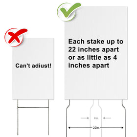 LARREEDE easy install yard sign stake shown in kit setup.