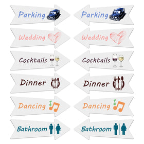 LARREEDE outdoor directional yard sign guiding guests across venues.