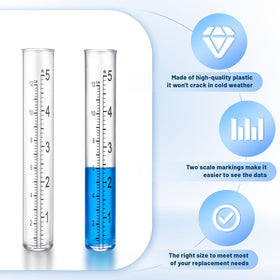 Larrel easy-install rain gauge tubes simplify setup in any outdoor space.
