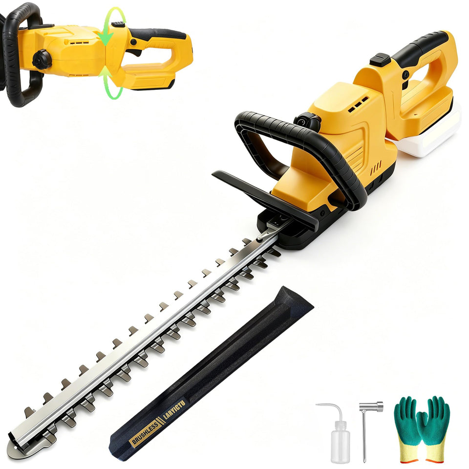 LARYICTU 20-Inch cordless hedge trimmer body ready for precise trimming.