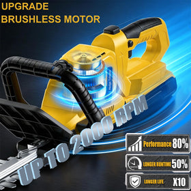 LARYICTU hedge trimmer with DEWALT 20V MAX compatibility for flexible power.