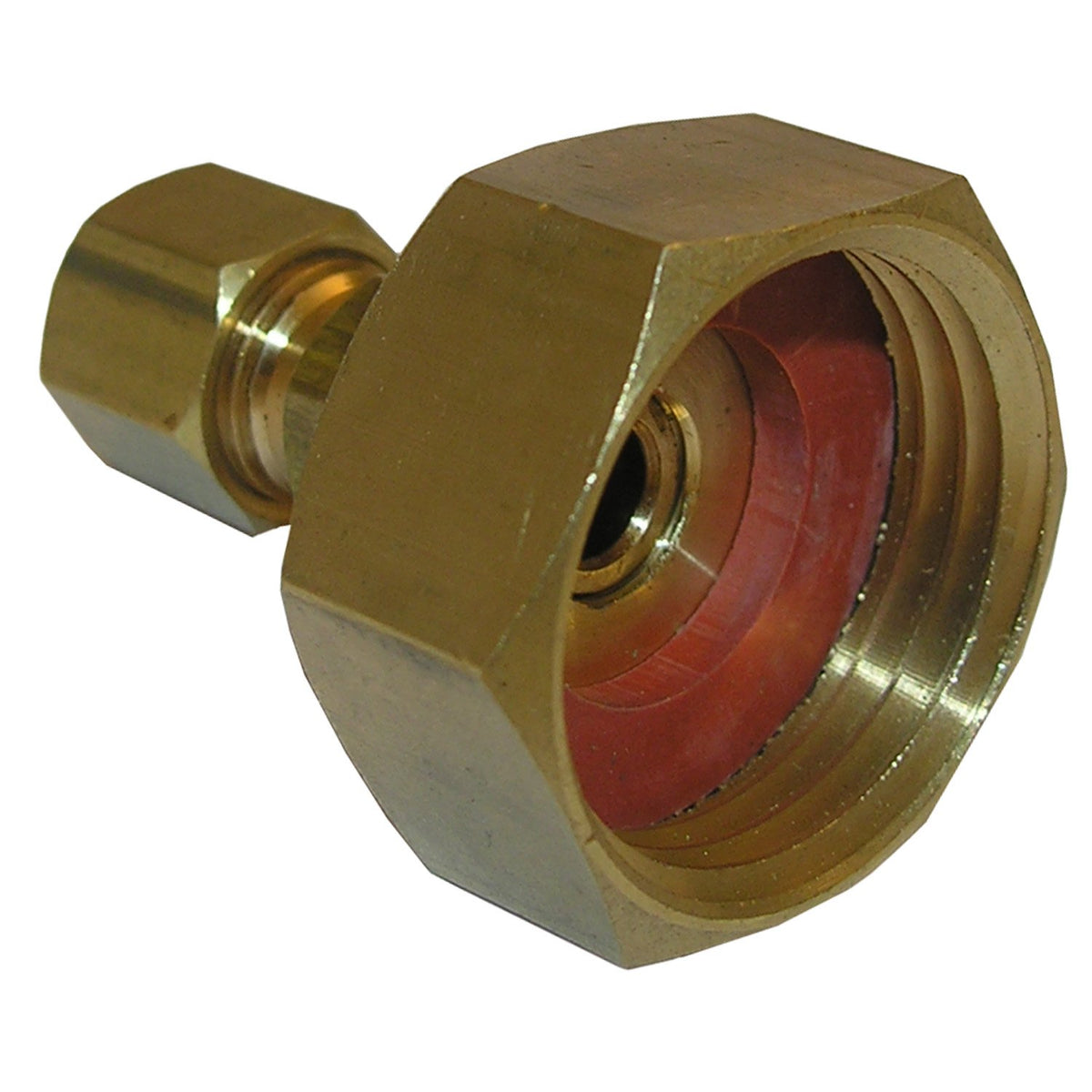 LASCO 17-8381 brass adapter connects garden hose to copper or plastic tubing for durability