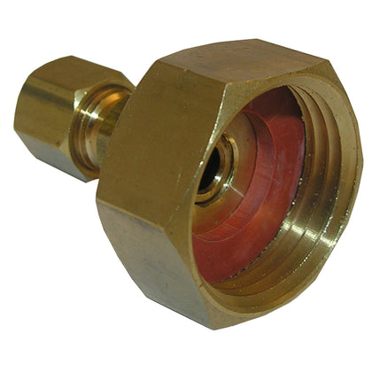 LASCO 17-8381 brass adapter connects garden hose to copper or plastic tubing for durability