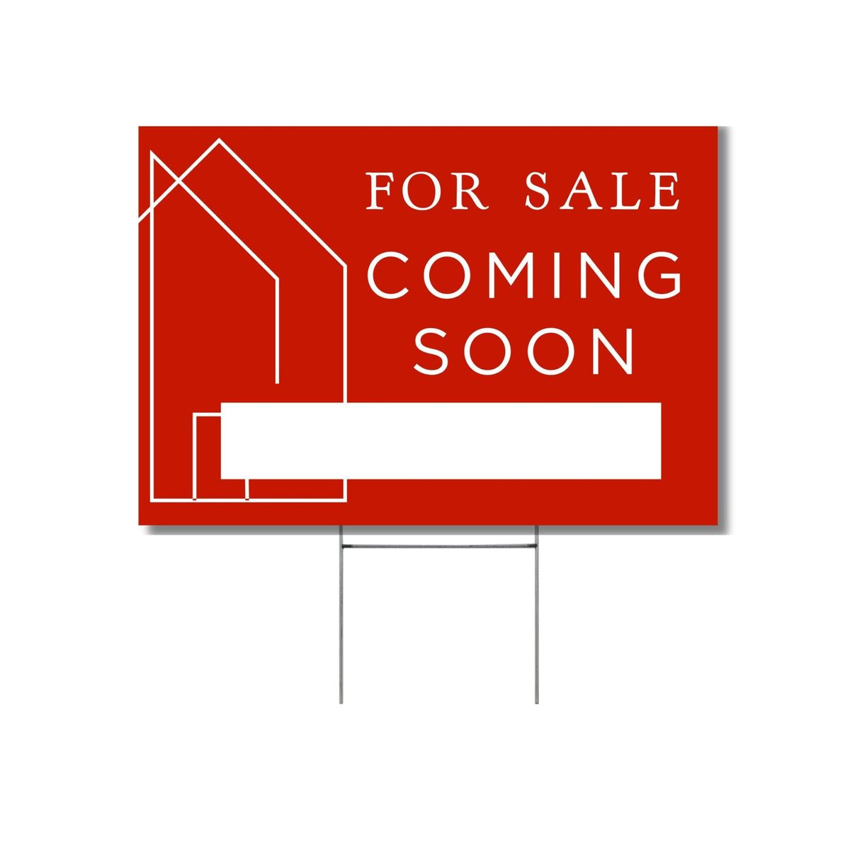 Lashicorn coming soon sign 12x17 red double-sided for high curb visibility