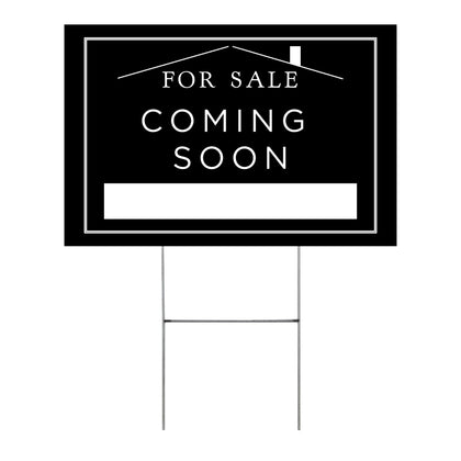 Lashicorn coming soon sign 12x18 front view, high visibility for home listings.
