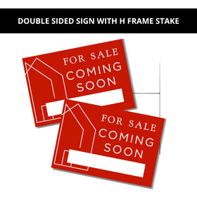 Lashicorn red yard sign with metal H-frame stake for stable display