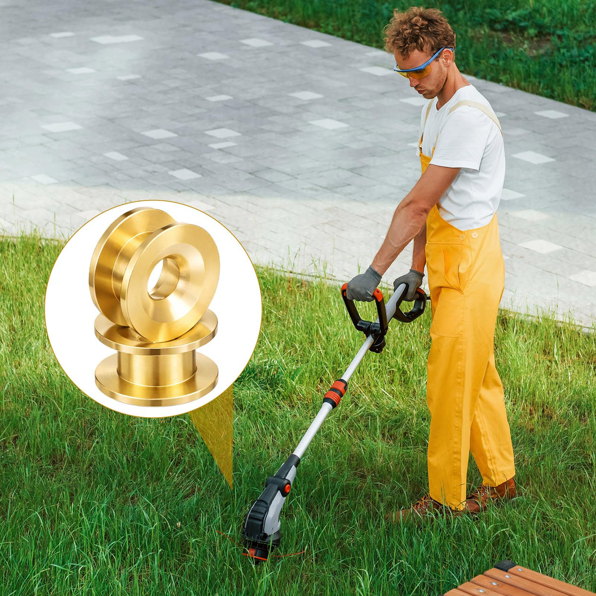 Lasnten easy-install eyelet sleeves simplify trimmer maintenance.