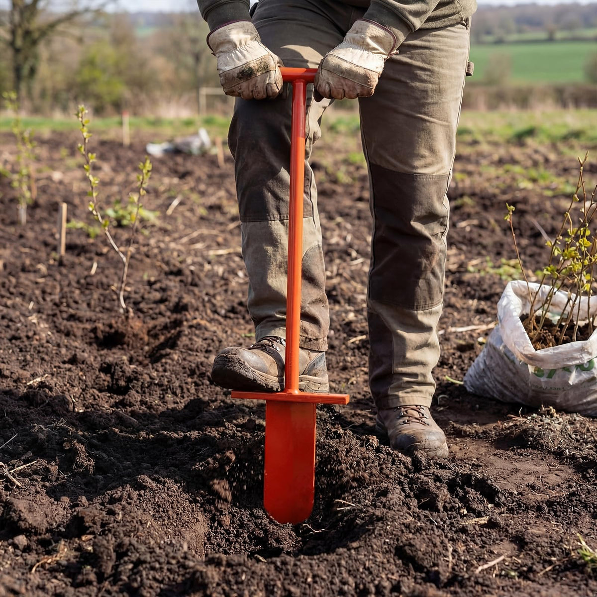 Lasnten heavy duty dibble bar 40 inch length reduces fatigue during long digging tasks.