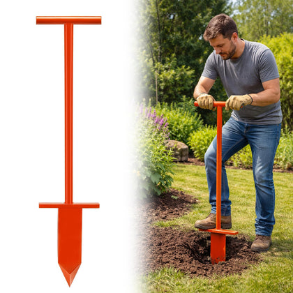 Lasnten heavy duty dibble bar arrowhead for smooth digging in tough soil.