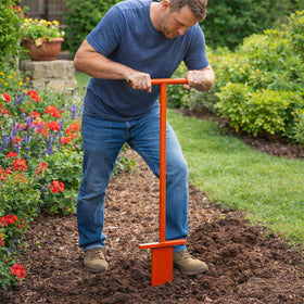 Lasnten heavy duty dibble bar trenching and soil compacting for landscaping.