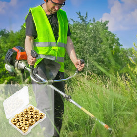 Lasnten storage box keeps trimmer eyelets organized for quick replacements.