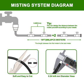 LASTOOLS brass nozzles provide even misting for consistent cooling.
