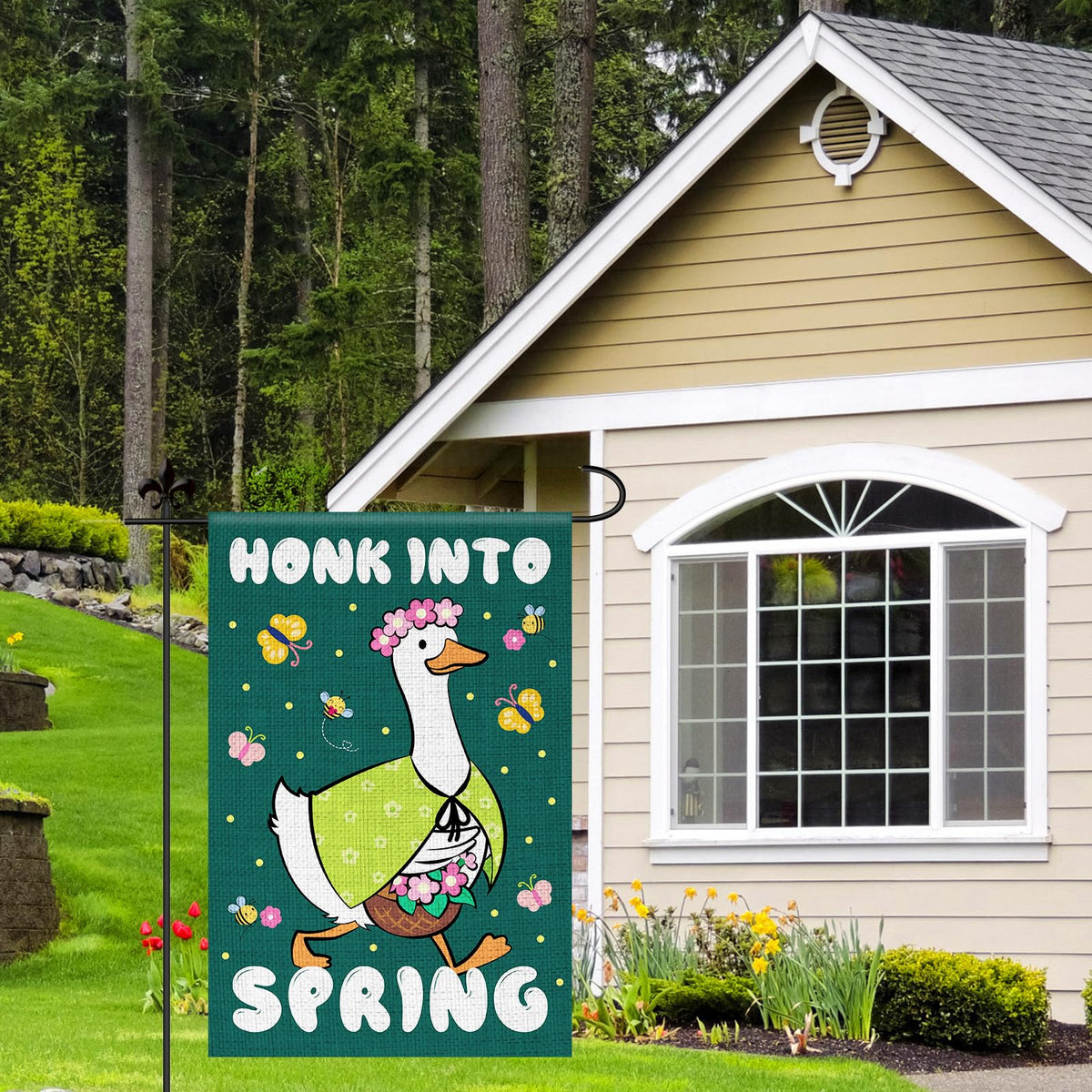 Lasuroa 45x30cm goose flag with top cuff for flagpole hanging