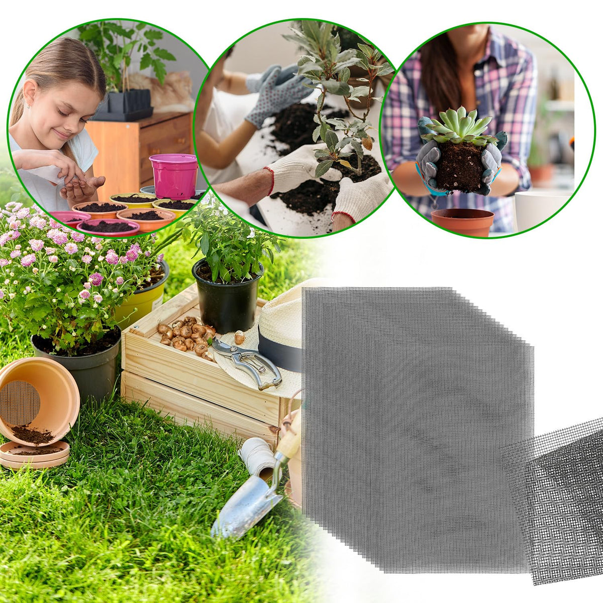 Lasuroa easy-install bonsai mesh enhances soil and moisture balance