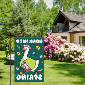 Lasuroa flax outdoor flag designed to resist fading in sun