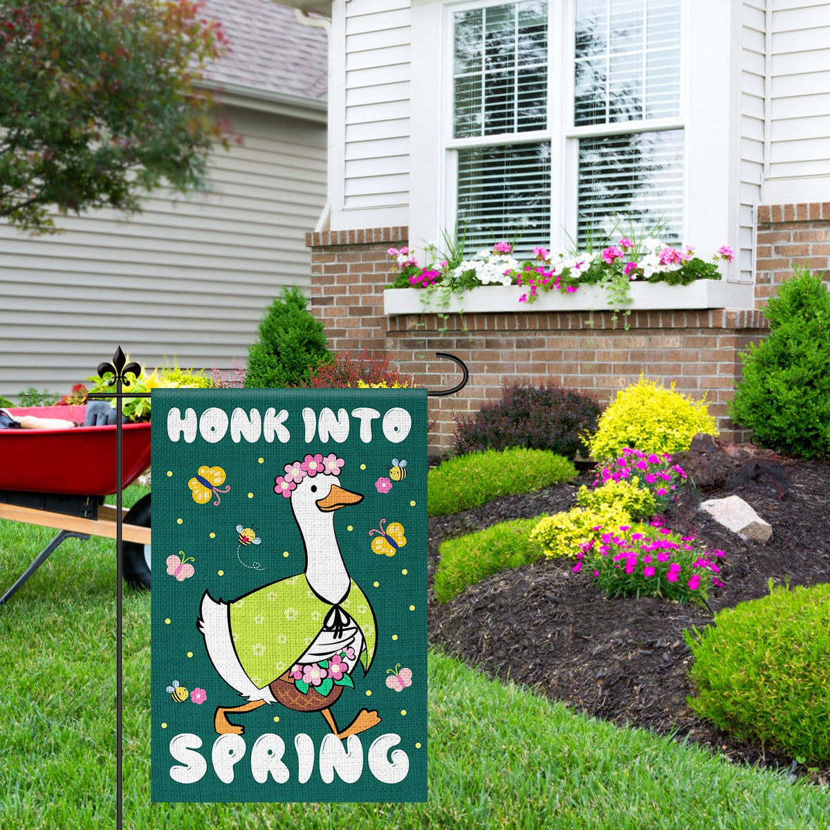 Lasuroa seasonal garden flag for outdoor decor on deck or lawn