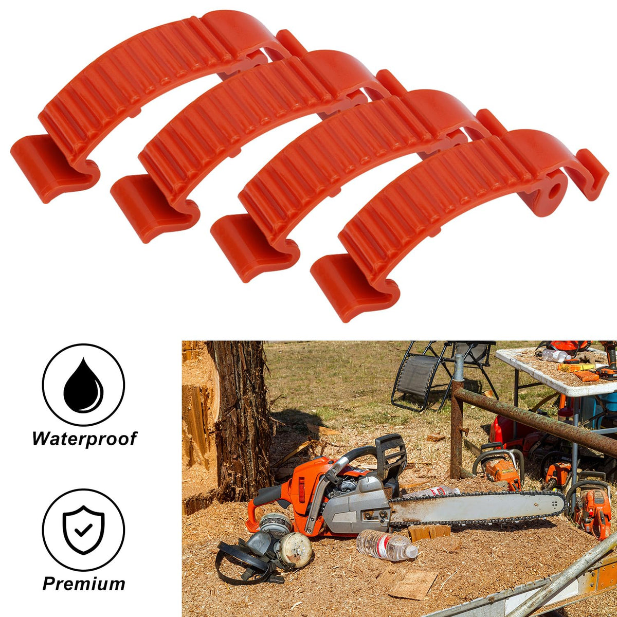 Lasuroa top cylinder cover snap clip secures the cylinder head on Husqvarna 450 for reliable performance
