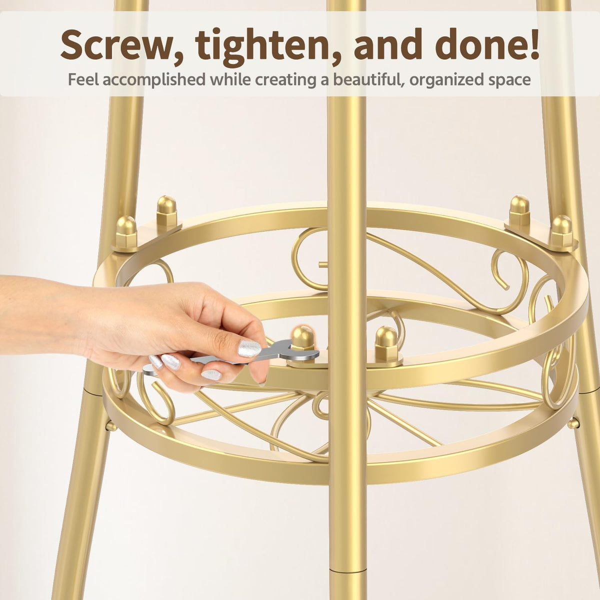 LASZOLA 3-tier gold plant stand suitable for office desk corner display