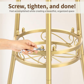 LASZOLA 3-tier gold plant stand suitable for office desk corner display