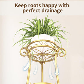 LASZOLA 3-tier gold plant stand patio setting with weatherproof coating
