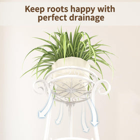 LASZOLA 3-tier plant stand decorative railings enhance home decor