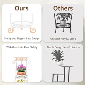 LASZOLA 3-tier plant stand durable frame supports heavy pots