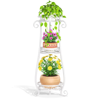 LASZOLA 3-tier plant stand front view for tall pots and space efficiency