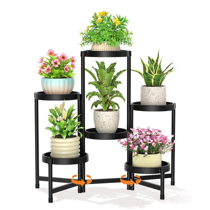 LASZOLA 6-tier plant stand corner folding setup for compact living spaces.