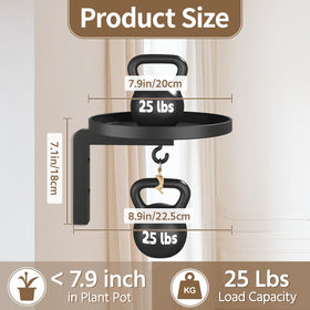 LASZOLA floating plant shelves highlight 8-inch trays for varied pot sizes.