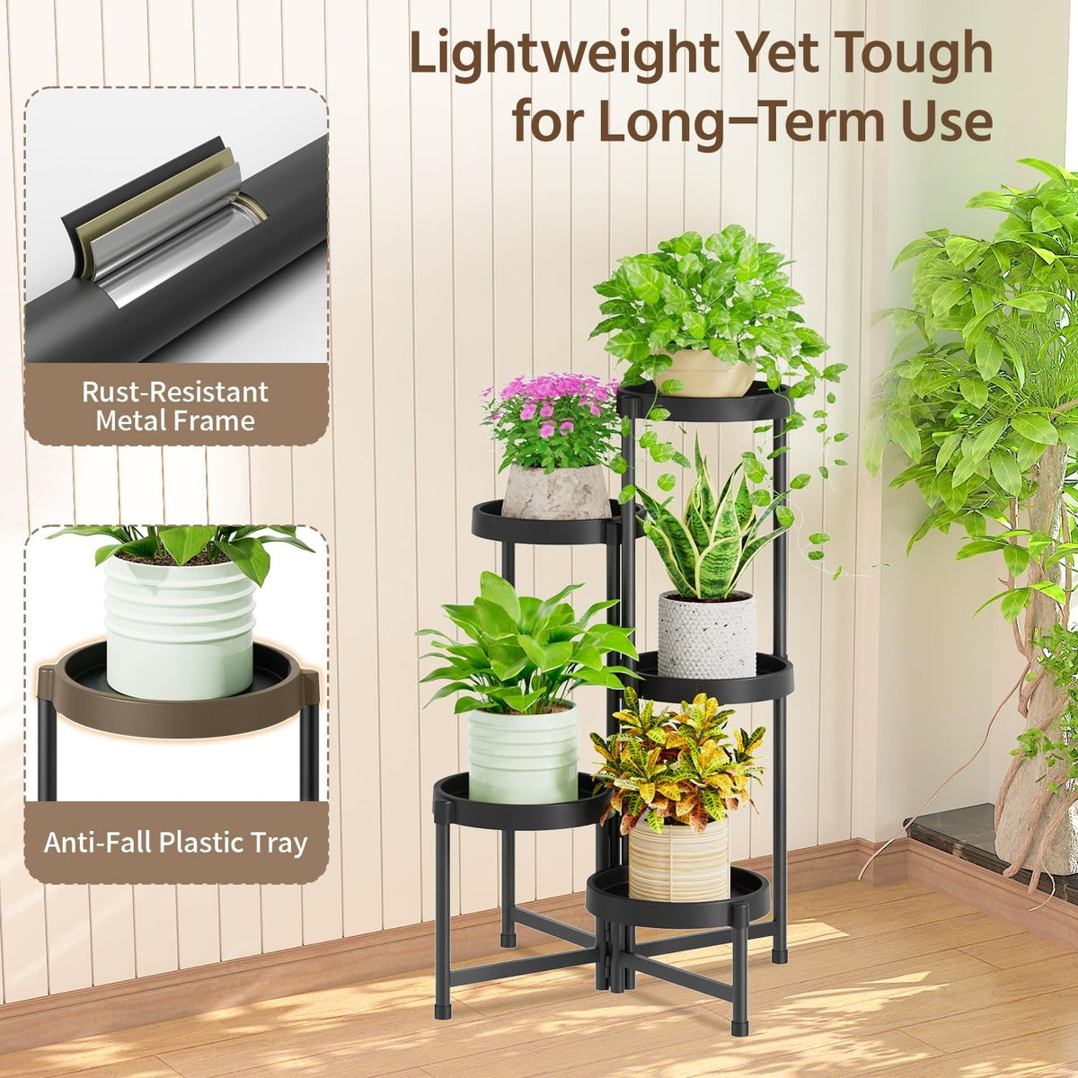 LASZOLA non-slip feet protect floors while keeping the stand steady.