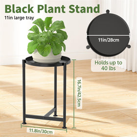 LASZOLA plant stand with oversized tray for large planters