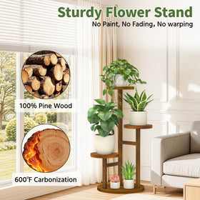 LASZOLA plant stand with pots arranged neatly in a corner