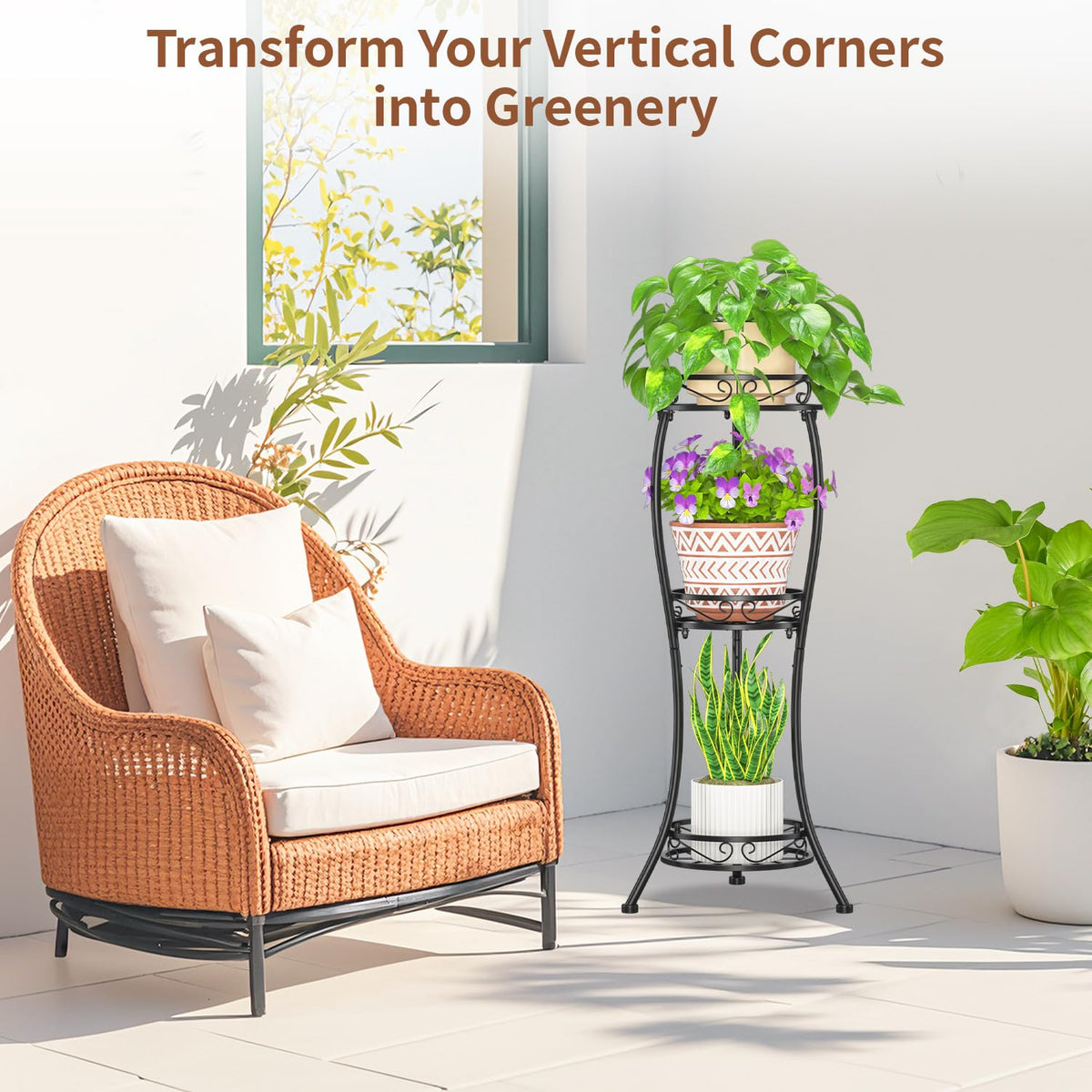 LASZOLA raised-edge design keeps pots secure on each tier.