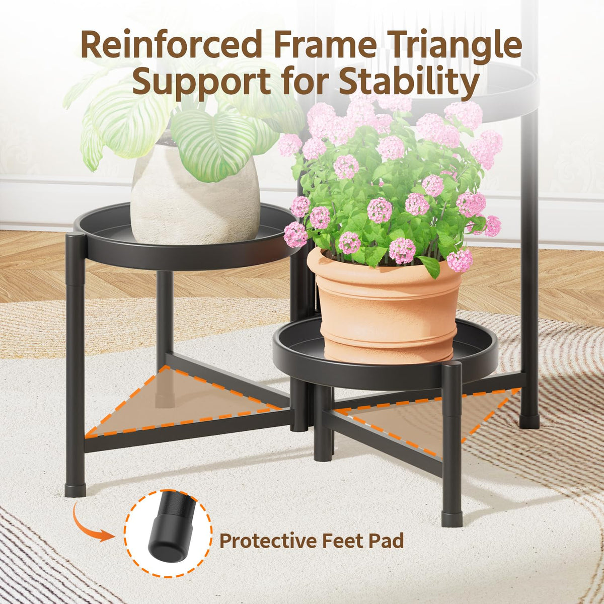 LASZOLA rust-resistant metal frame ready for indoor or outdoor use.