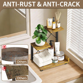 LASZOLA rustic brown finish detail adds warmth to decor.