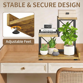 LASZOLA vertical-space-saving design maximizes desk area for plants.