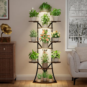 LATIBELL 11-tier corner plant shelf displays multiple levels in compact indoor spaces.