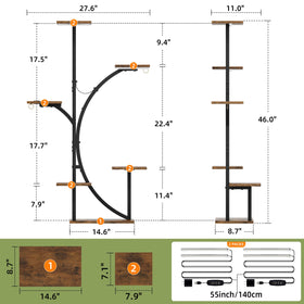 LATIBELL elegant symmetrical design enhances living room plant display